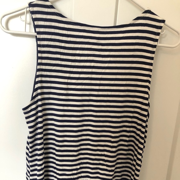 Navy/White Striped Knotted Tank - Picture 3 of 3